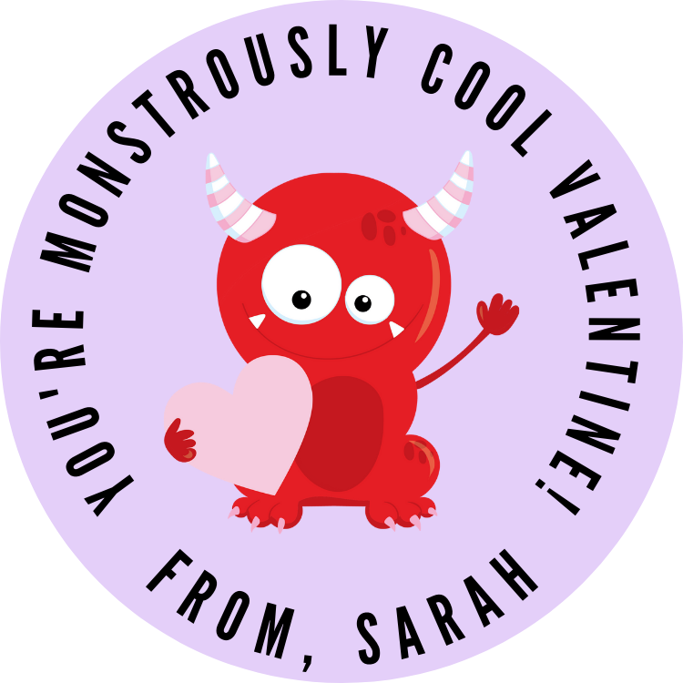 Cutie Monster Valentine's Day Stickers