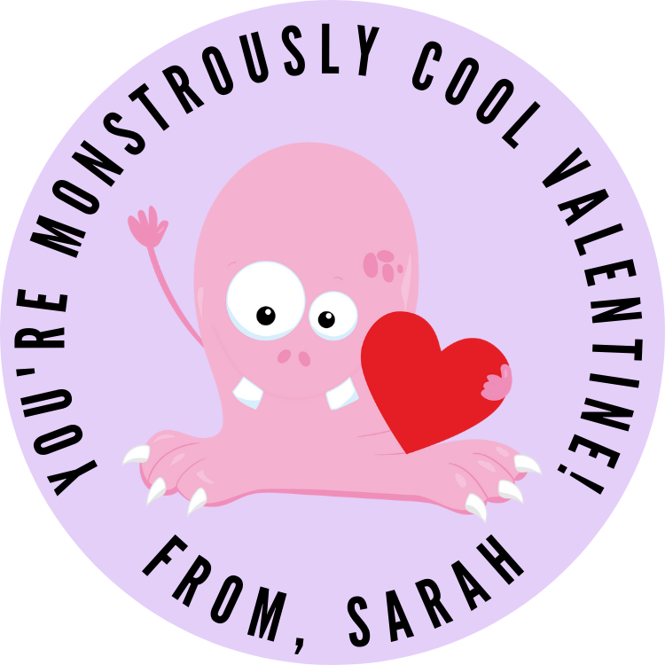 Cutie Monster Valentine's Day Stickers